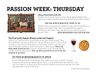 PASSION WEEK: THURSDAY
